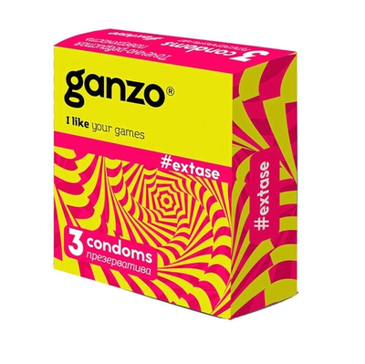 Презервативы GANZO NEW EXTASE Точечно-ребристые, 3 шт. (Цвет: Прозрачные)