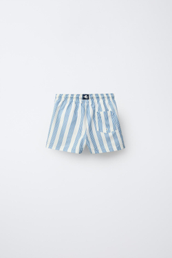 ZARA ПЛАВКИ В ПОЛОСКУ, ЭКРЮ