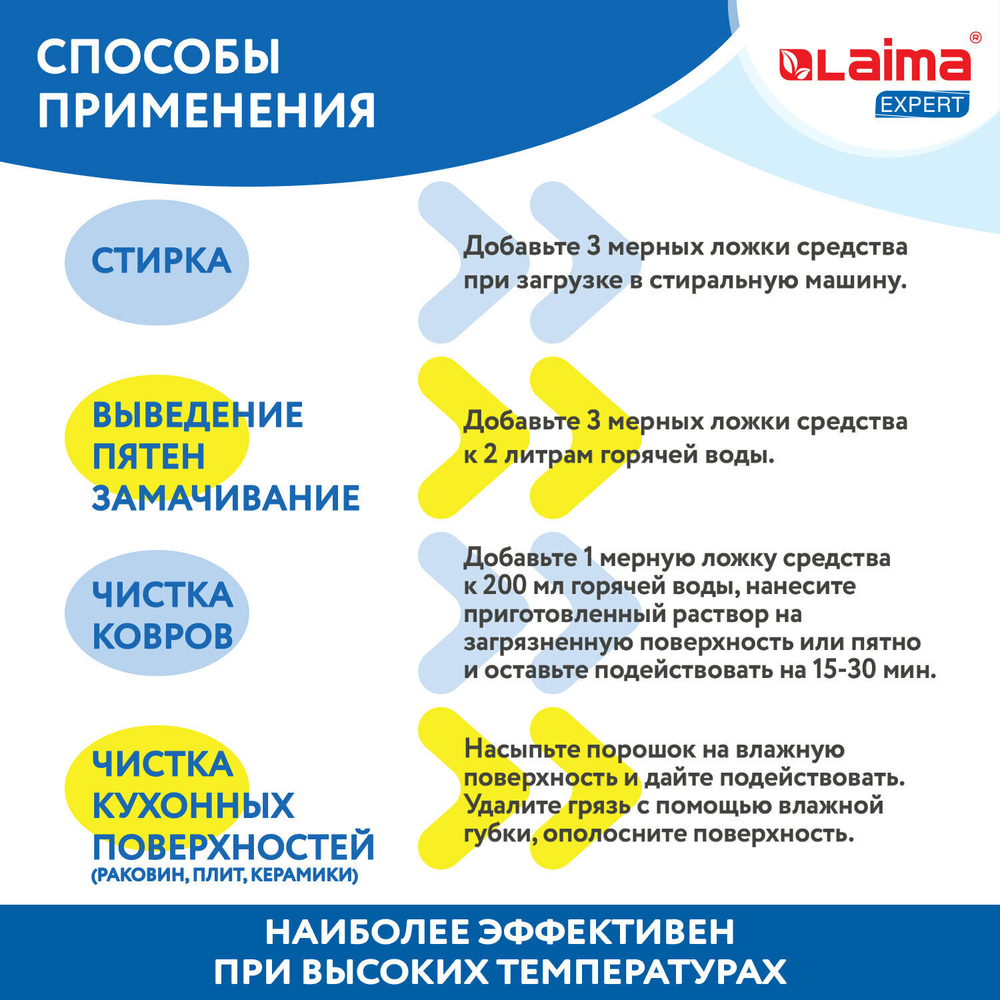 Пятновыводитель-отбеливатель кислородный многофункциональный 1 кг LAIMA EXPERT (2 штуки в упаковке)