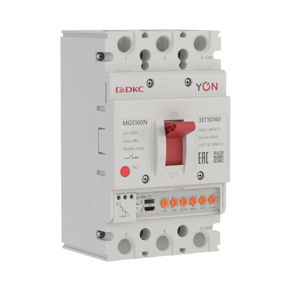 Авт. выкл. YON MGS160N 3P 63-160A 36kA с электронным расцепителем ETS