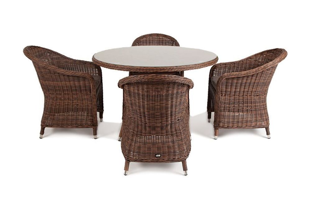 "Равенна" обеденная группа плетеная, цвет коричневый