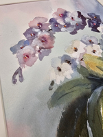 Картина авторская акварельная в паспарту 30х40 см на стену для интерьера "Фаленопсис"