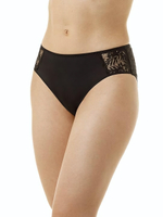 Трусы-слипы из микроволокна с кружевными вставками по бокам (Размер: 50) (Цвет: черный)