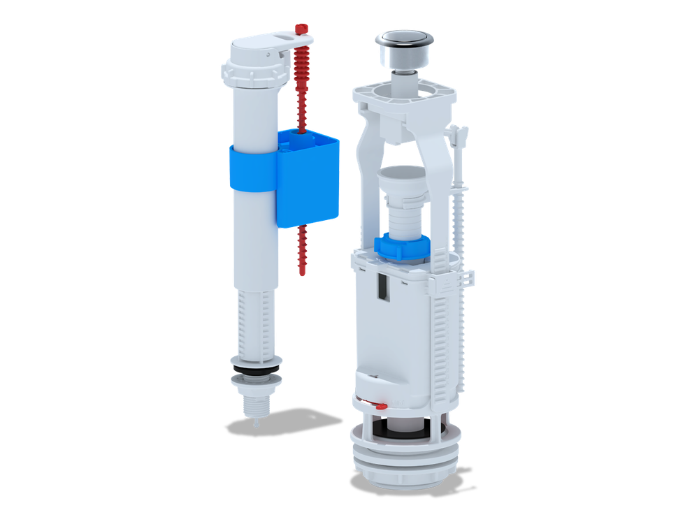 Набор с нижней подводкой 1/2пластик кнопка хром