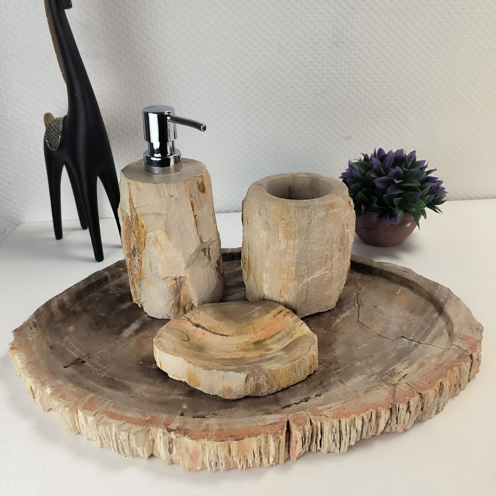 Набор из окаменелого дерева 4 предм Fossil Set NF-63065 поднос 30см*42см