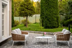 "Тоскана" лаунж-зона из искусственного ротанга, цвет соломенный