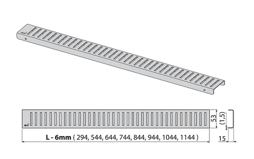 Решетка для душевого лотка Alcadrain хром глянцевый (PURE-550L)