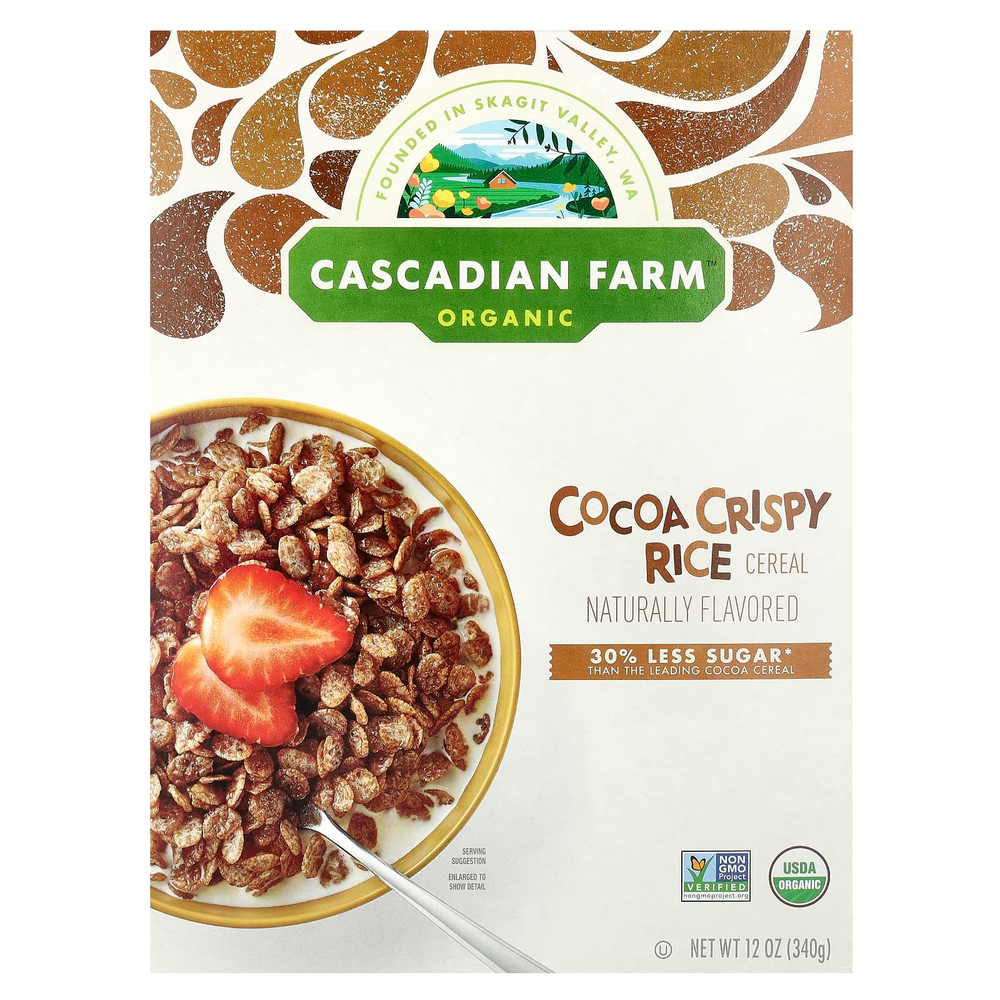 Cascadian Farm, Органические рисовые хлопья с какао, 340 г (12 унций)