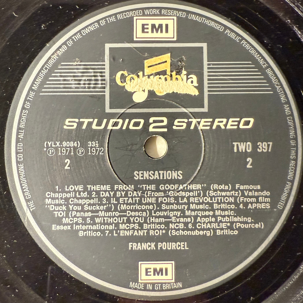 Franck Pourcel ‎– Sensations (Англия 1972г.)