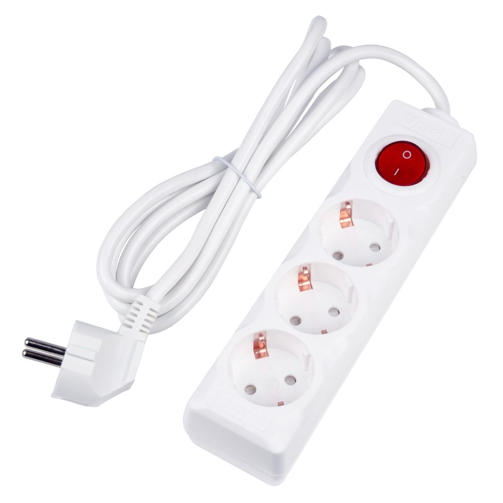 S-GCU3-2B WHITE Удлинитель серии Ultra. шнур 2м.. 3 гнезда. 16A. с-з. Белый. TM Uniel