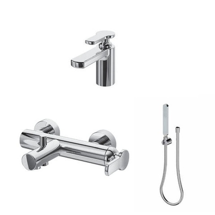 КОМБО №12 Комплект смесителей Ritmonio Cle для раковины и для ванны/душа с лейкой V0BA9010CRL + V0BA9033H2CRL