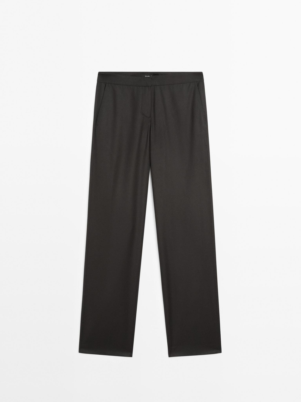 Massimo Dutti Брюки свободного кроя с низкой посадкой и прямыми штанинами, черный