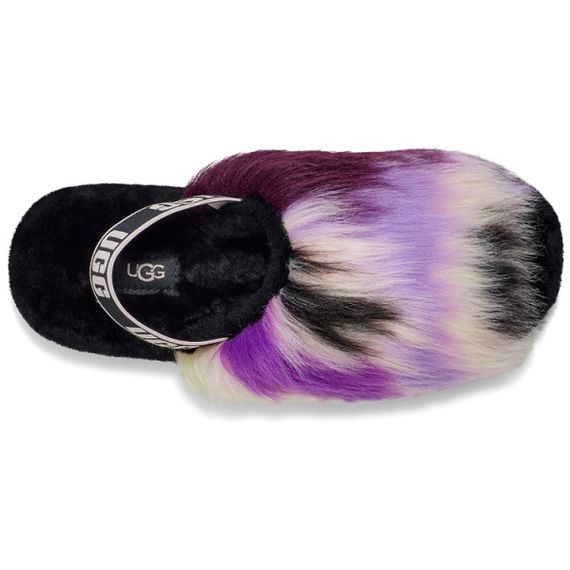 Ugg Fluff Yeah Slide Tie Dye 'Black White Purple'