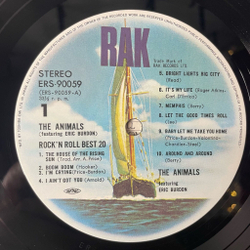 Винтажная виниловая пластинка LP The Animals (Featuring Eric Burdon) Rock n Roll Best 20 The House Of The Rising Sun (Japan 1976) (No Obi)