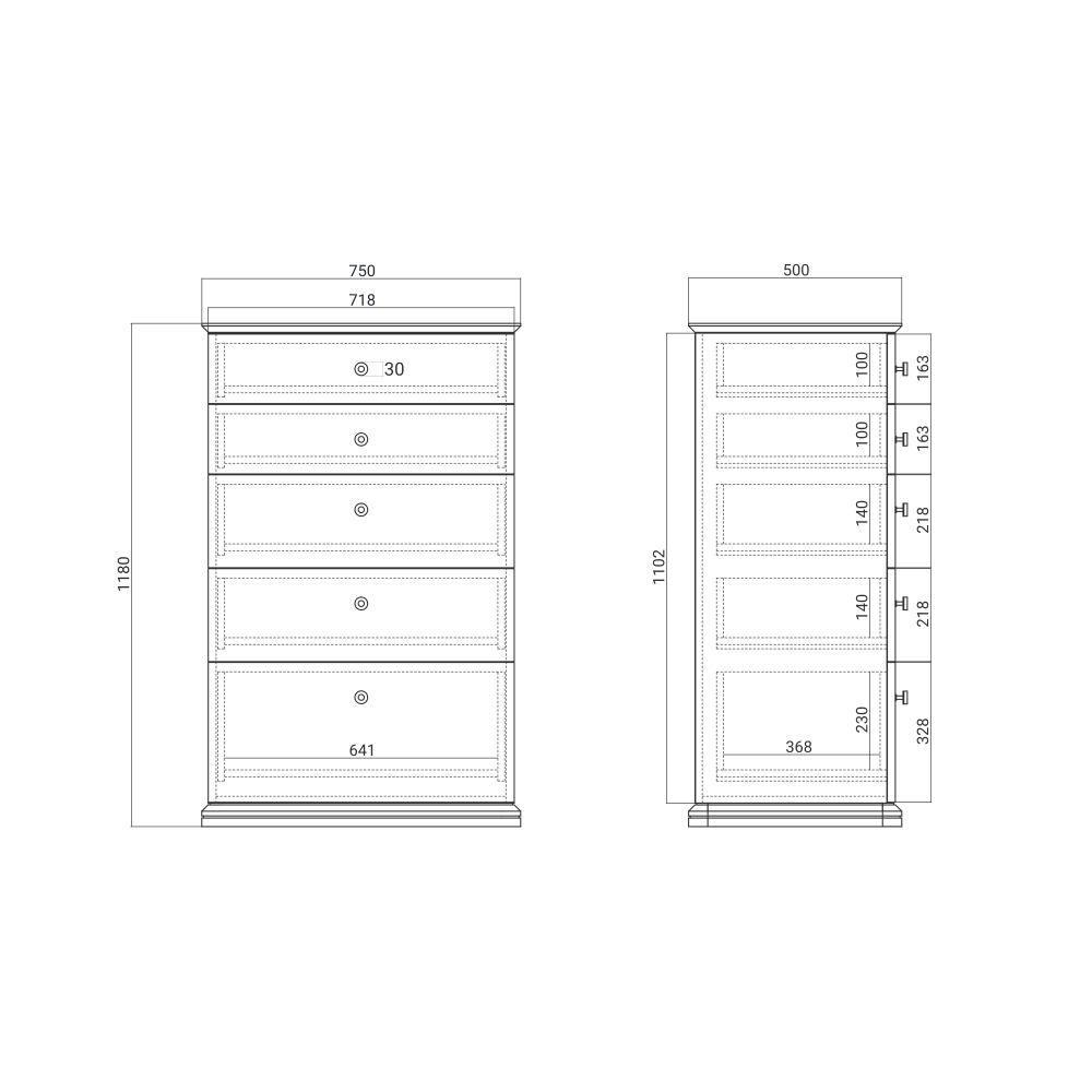 Высокий комод CRYSTAL CRD021
