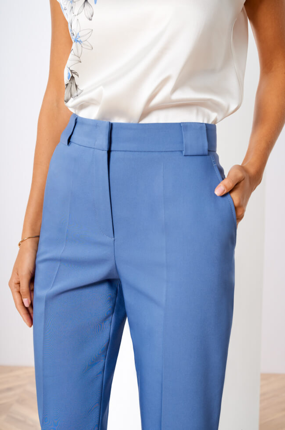 3819 Брюки женские (дымчато-синий)