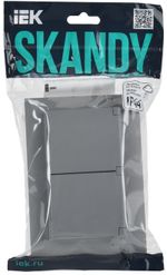 SKANDY Розетка 2-местная и крышкой 16А в сборе IP44 SK-R12Gr серый IEK