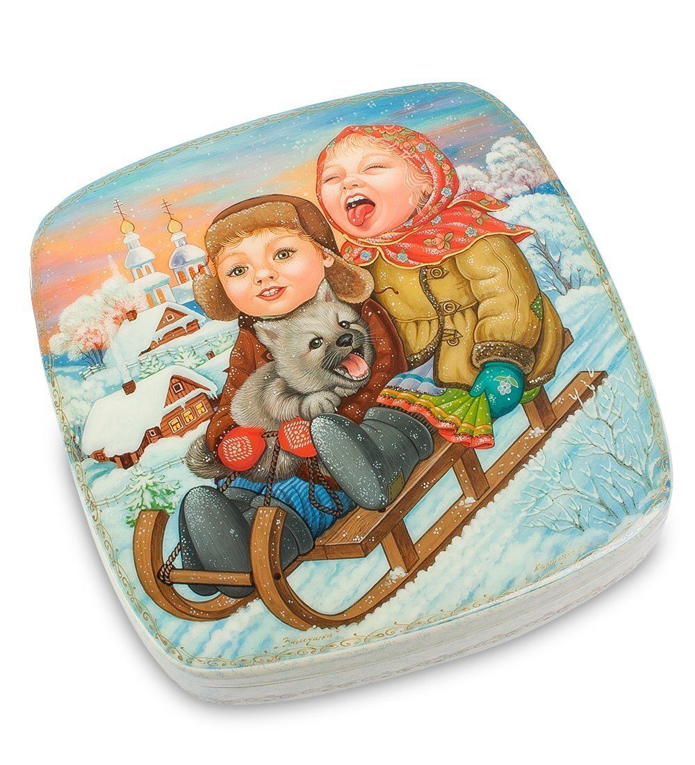 Народные промыслы ШК-30/ 31 Шкатулка «Зимушка» Карпова Н.