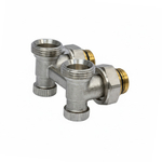 Узел нижнего подключения 1/2x3/4ЕК угловой двухтруб VRT