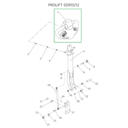 Верхняя часть ручки в сборе для штабелеров SDR 1016/1030/1035/1225/1230/1235/1635