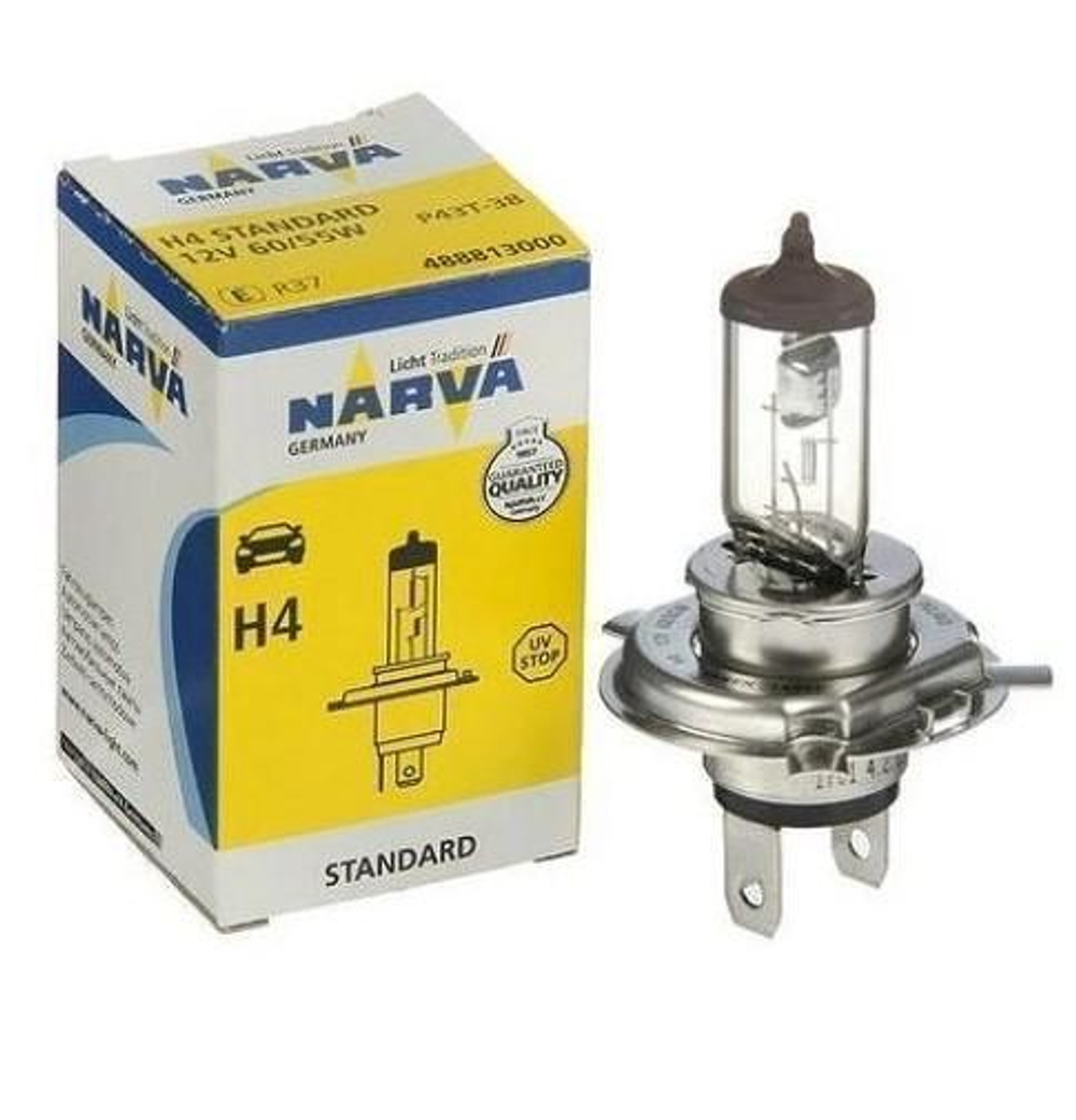 Лампа 12 В H4 60/55 Вт Р43 галогенная Narva