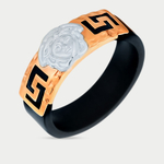 Кольцо для женщин силиконовое со вставкой из розового золота 585 пробы (арт. 03429С)