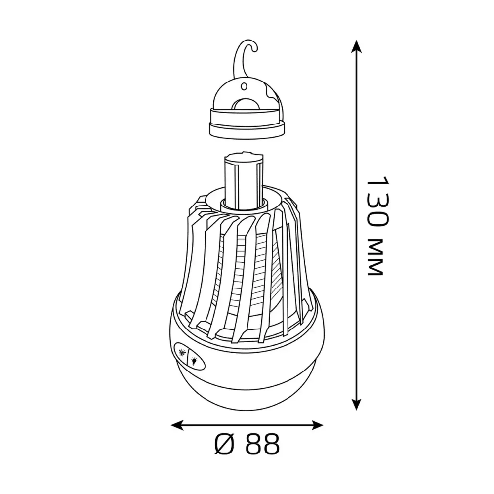 Антимоскитная лампа Gauss Mosquito с подвесом, 7Вт, 3AAА  GMQ02