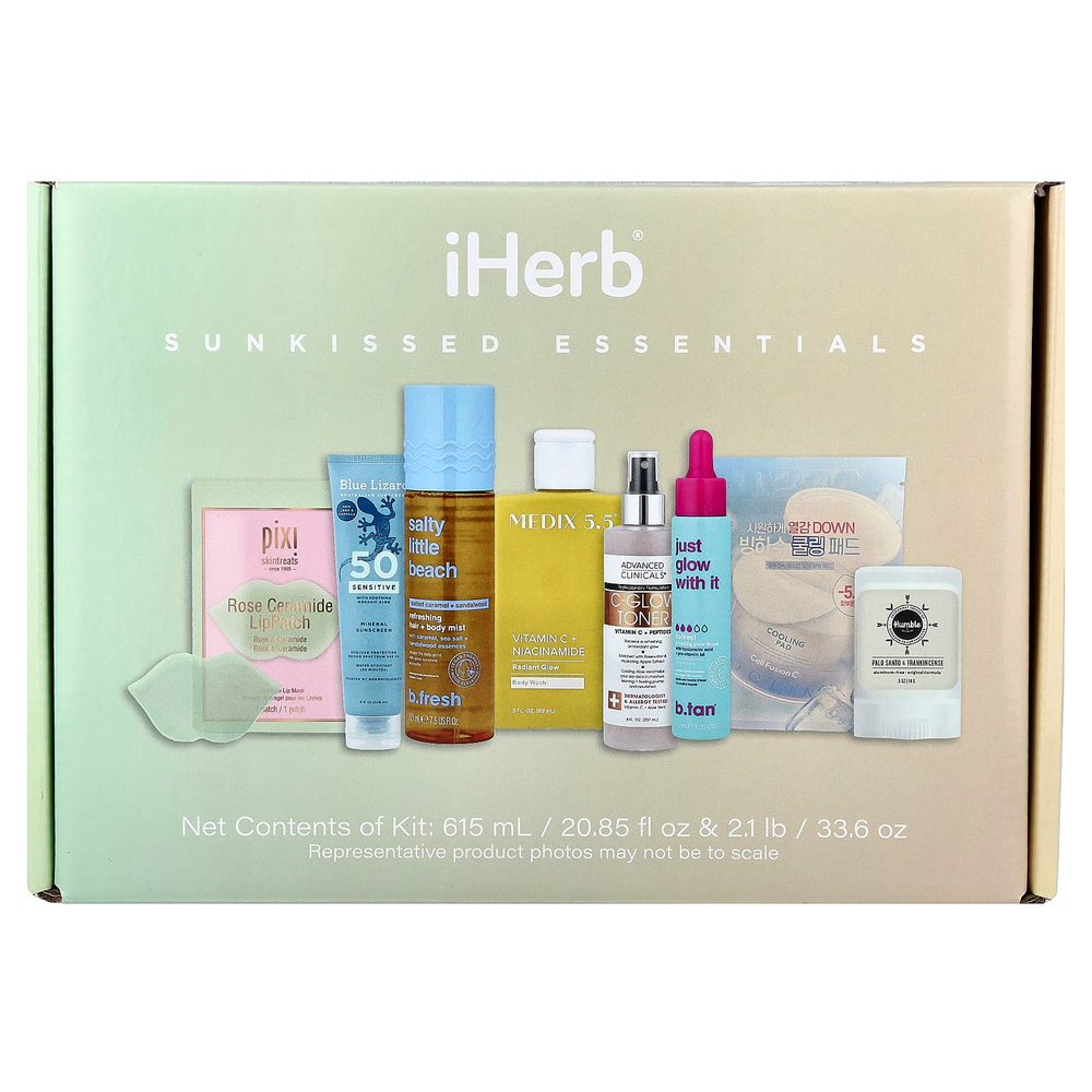 iHerb Exclusive, iHerb®, эксклюзивный набор Sunkissed Essentials, набор из 8 предметов
