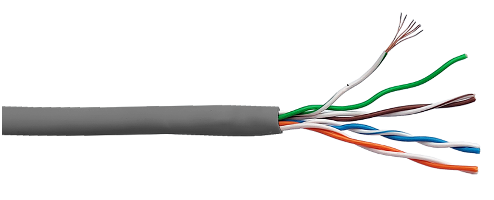 Кабель витая пара U/UTP 5e кат. 4 пары Lanmaster LAN-5EUTP-PT-LSZH-GY