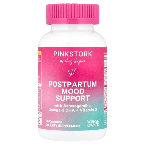 Pink Stork, Послеродовая поддержка настроения, 60 капсул