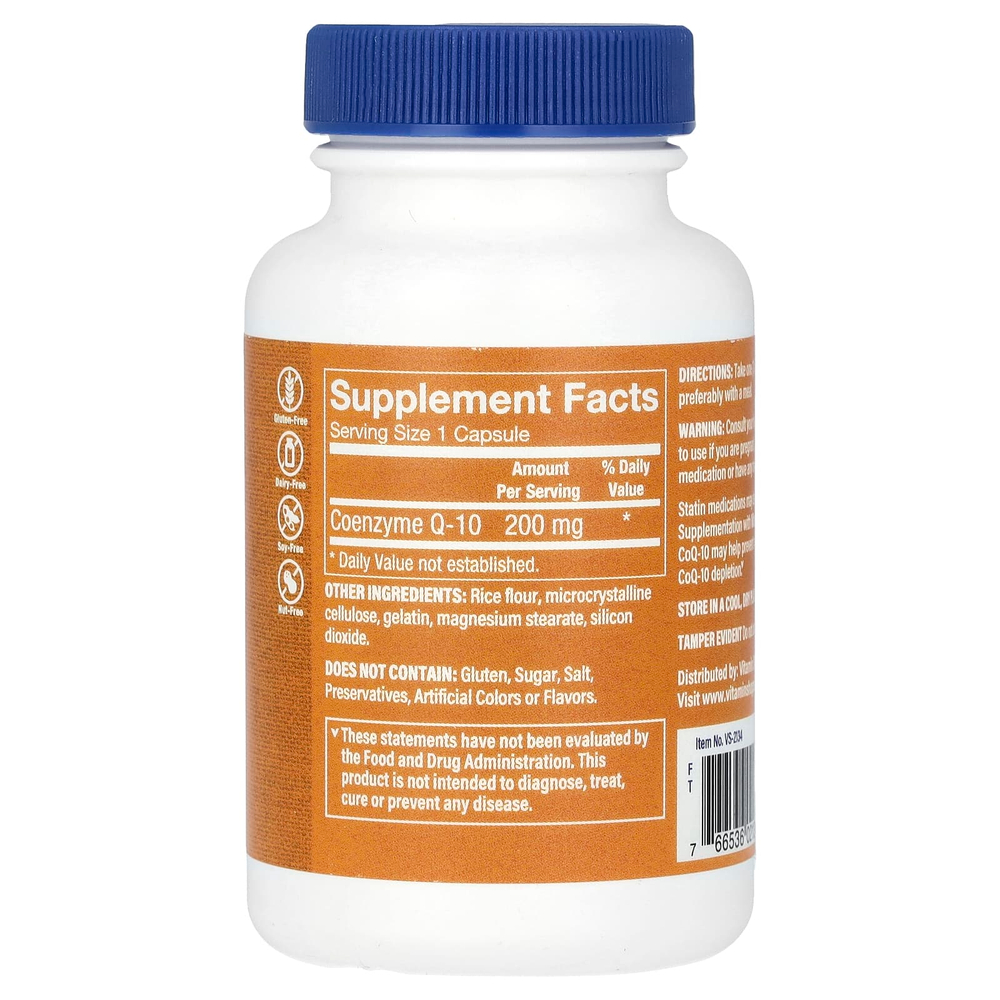 The Vitamin Shoppe, коэнзим Q10, 200 мг, 60 капсул