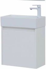 Тумба с раковиной Aquanet Nova Lite 50 с зеркалом, белый глянец