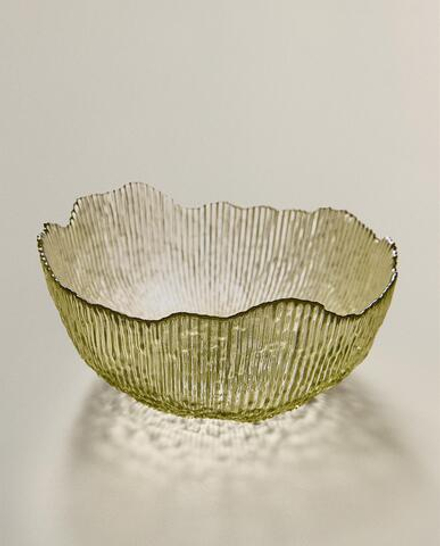 Zara Home блюдо сервировочное из стекла, цвет зелёный, 20.3 см