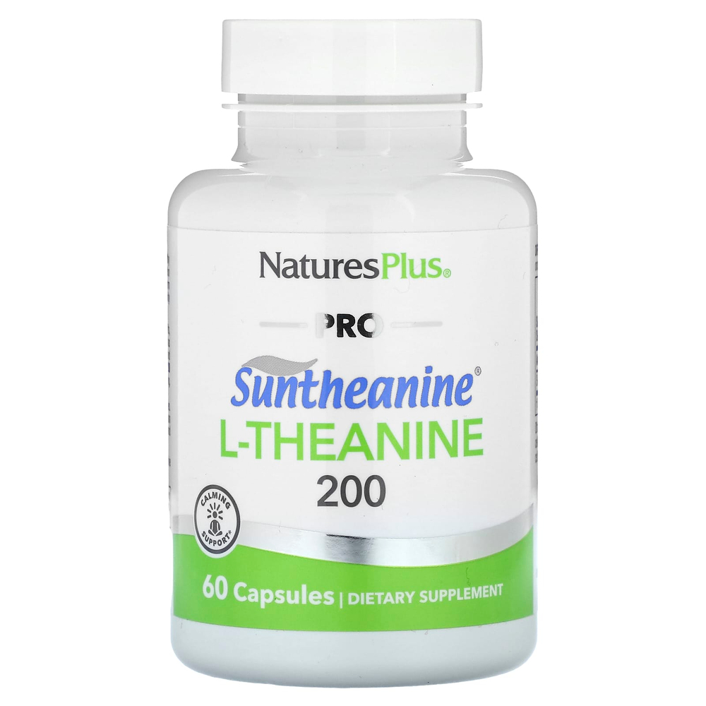 NaturesPlus, Pro, Suntheanine и L-теанин 200, 60 капсул (100 мг на капсулу)