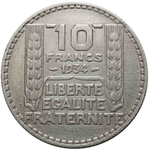 10 франков. Франция. Серебро. 1934 год. VF-XF