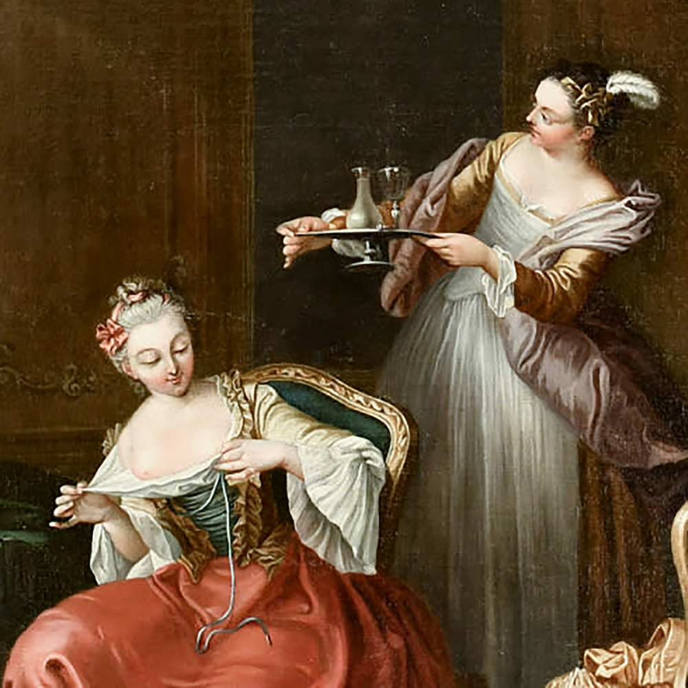 Юэ Ж.-Б.  (Jean-Baptiste Huet; 1745-1811). Утренний туалет. Масло. XVIII в.