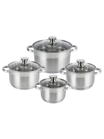 Набор посуды со складными ручками и крышками 4 шт.