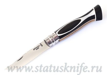 Нож авторский Opinel 08 Mirror Black & White полированный клинок