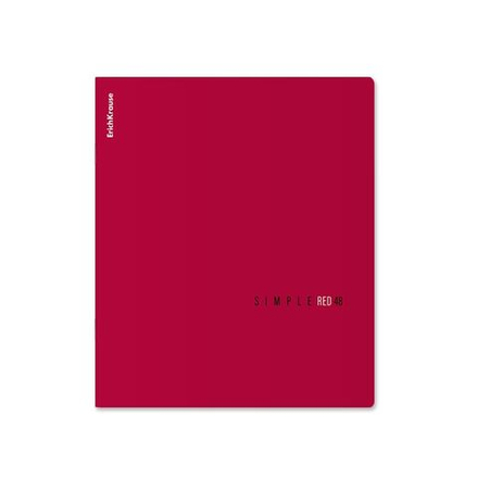 Тетрадь А5 48л кл. Erich Krause "Simple Color", красная, ламинация soft-touch