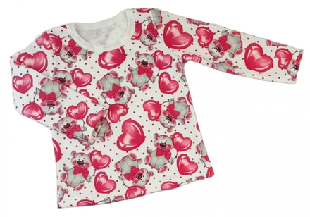 Пижамная кофта 384/7 мишки, сердца