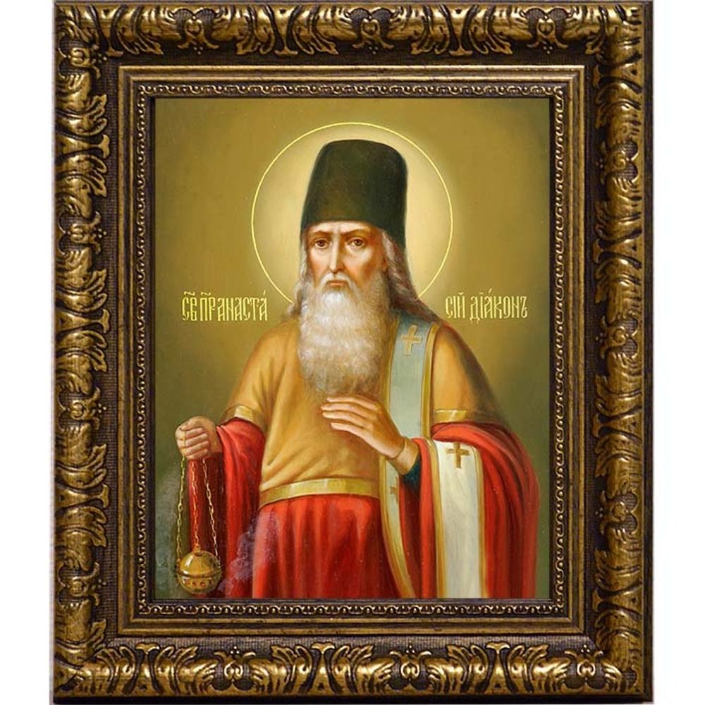 Анастасий Печерский, преподобномученик, диакон. Икона на холсте.