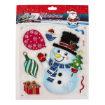 Наклейка новогодняя 21*27 см, 12 видов микс , пакет