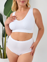 Высокие гладкие бесшовные трусики (Размер: 3X) (Цвет: бежевый)