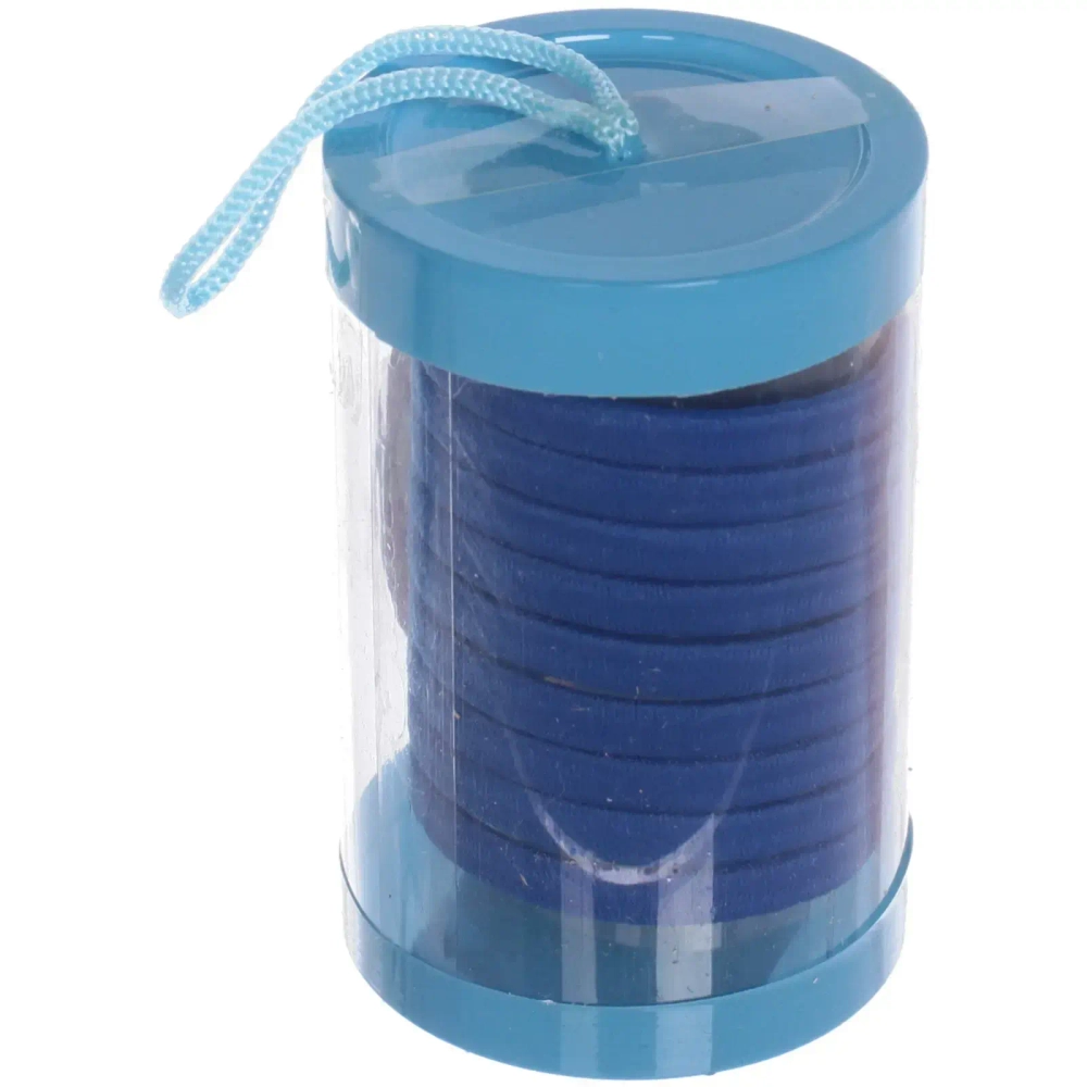 Резинки для волос детские в тубе 9шт «ЗАБАВА», цвет синий, d-4см (наклейка Кокетка)