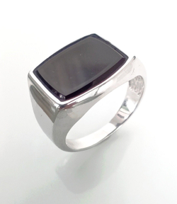 Печатка Эстерелла, родированное серебро 925 пробы, с ониксом/Ф