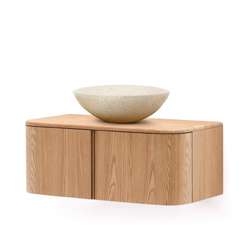 Шкафчик для ванной Salaya из ламинированной фанеры ясеня в натуральной отделке