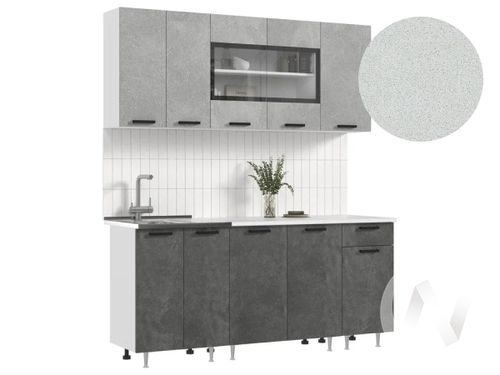 Кухня Рио NEW ЛДСП 1;8м (белый/бетон светлый; бетон темный/антарес)