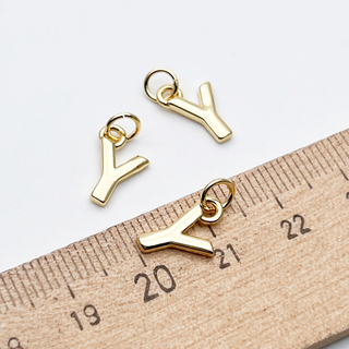 Подвеска Буква Y, цвет золото, размер 12*8 мм, цена за 1 шт