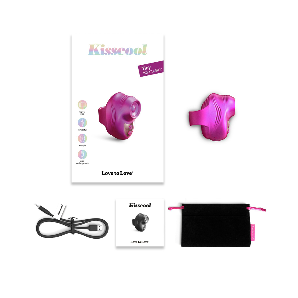 Клиторальный стимулятор на палец Love to Love KISSCOOL - IRIDESCENT BERRY