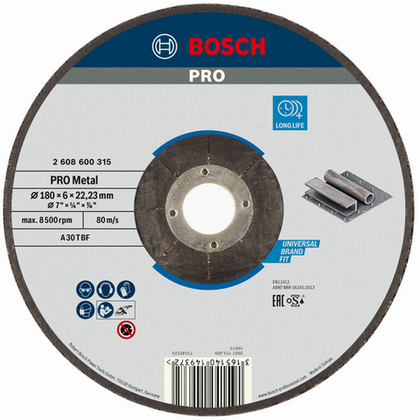 Круг шлифовальный Bosch Expert for Metal 180x6 мм 2608600315